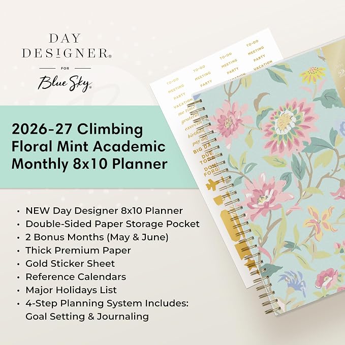 Blue Sky Day Designer 2026-2027 Monthly Academic Year Planner Calendar - Image 8