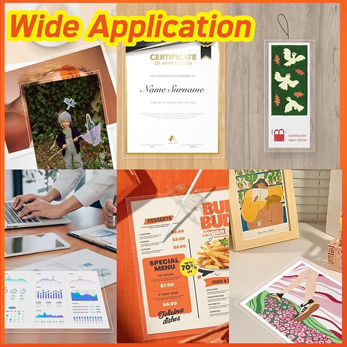 Self Adhesive Laminating Sheets,4Mil 8.5x11inches,Bulk Package 100Sheets Self Sealing Laminating Sheets, Self Adhesive Contact Paper,Clear Laminate Sheets for Stickers,No Machine Needed-DeskLoop Office