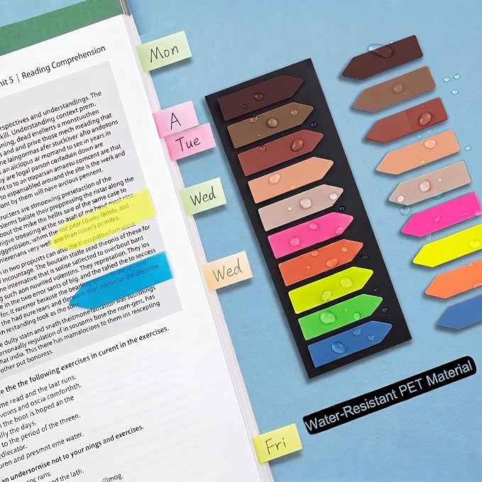 Ericter Arrow Sticky Tabs 1200 PCS, Book Annotation Tabs Writable, Translucent - Image 6
