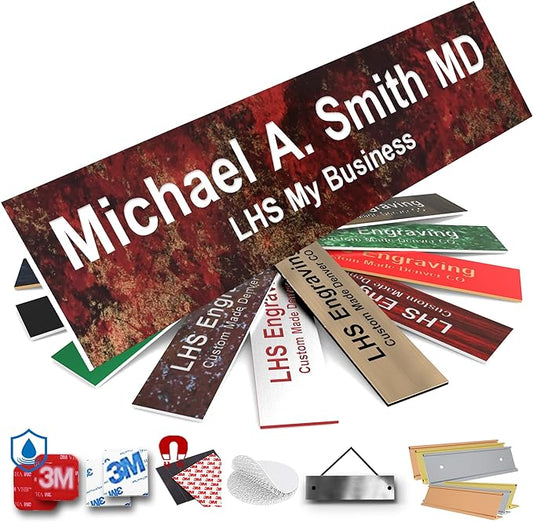 Engraved Door Signs for Office Personalized Rustico Granite Plastic Door Plaque by LHS+My+Business
