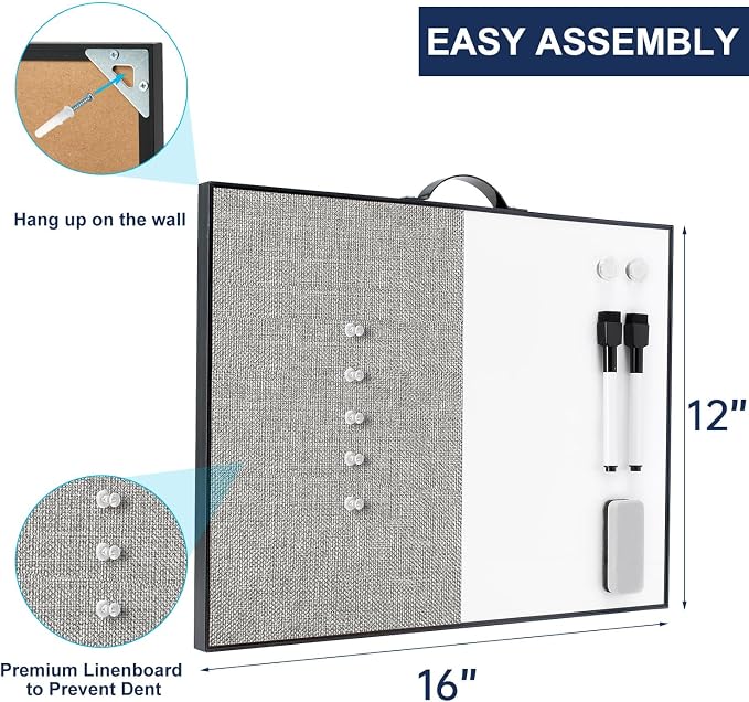 Small White Board Cork-Board Combo - Image 3