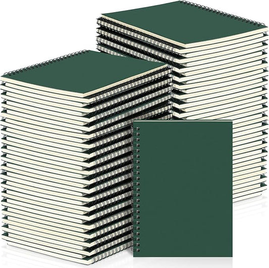 Yahenda 72 Pcs Spiral Notebook Bulk A5 Journal Lined 8.3'' x 5.5'' Writing Composition Paper Small Notepad Subject Notebook for Students Office Business Back to School Supplies (Deep Green)-DeskLoop Office
