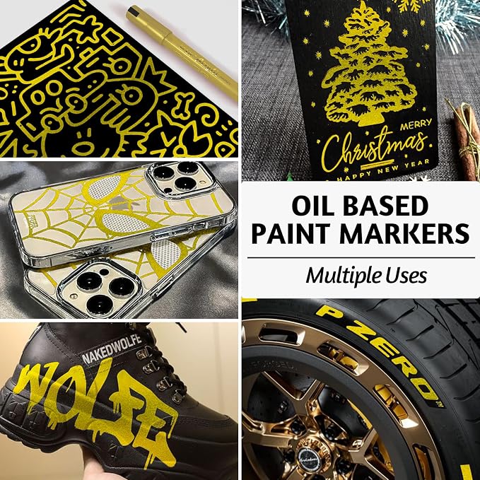 SFAIH Acrylic Gold Paint Pens - Image 5