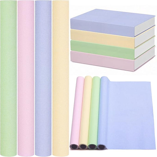 4 Pcs Book Cloth Bookcover Fabric Surface with Paper Backed Book Binding Cloth Fabric Book Cover for Scrapbooking Album DIY Craft Supplies Home, 4 Colors(Morandi Color,40 x 16 Inches)-DeskLoop Office