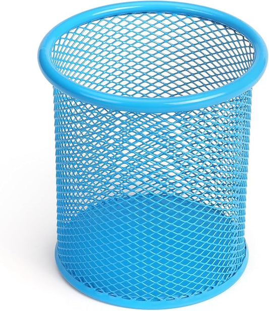Tamaki Pen Holder Cup for Desk, Wire Mesh Pencil Cup Holder for Desk Office Pen Organizer (Blue)-DeskLoop Office