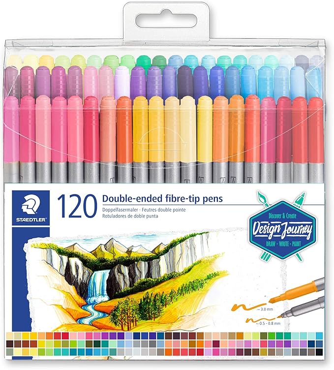 Staedtler Double-Ended Fiber-Tip Pens, Non-Permanent Ink, Fine & Bold Writing - Image 6