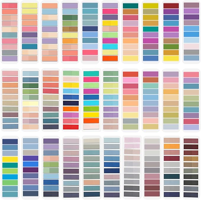 ELII 6000 PCS Sticky Tabs Page Markers,Morandi Sticky Note Tabs Colored Writable and Repositionable Book Flags Tabs Strip Index Tabs,Page Tabs-DeskLoop Office