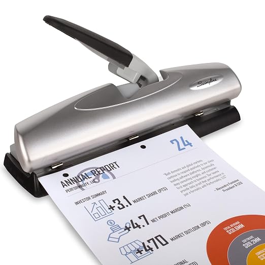 Swingline 3 Hole Punch, 20 Sheet Capacity Three Hole Puncher 3 Ring, Adjustable - Image 5