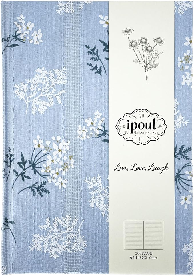 Floral Hardcover Journal for Writing, Lined Notebook for women, 200 Pages by ipoul