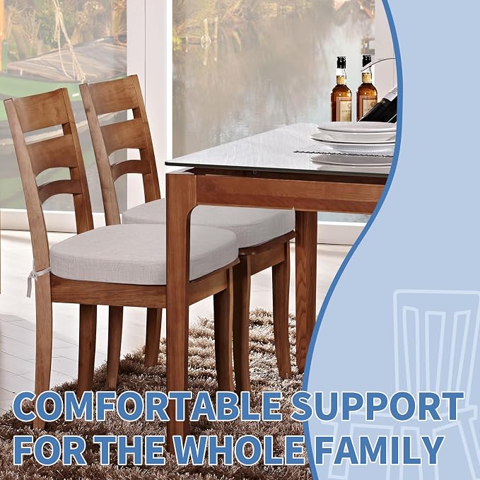 BUYUE Thickened 2.5" Dining Chair Cushions Set of 6, U-Shape High Density Foam - Image 2