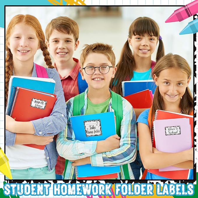600 Pcs 3 Rolls Student Homework Folder Labels Take Home Folder Return to - Image 6
