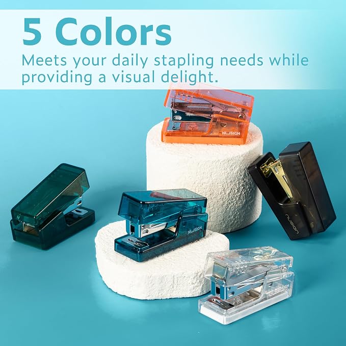 NUSIGN Mini Stapler with 830 Staples, Small Cute Desk Staplers, 25 Sheet - Image 6