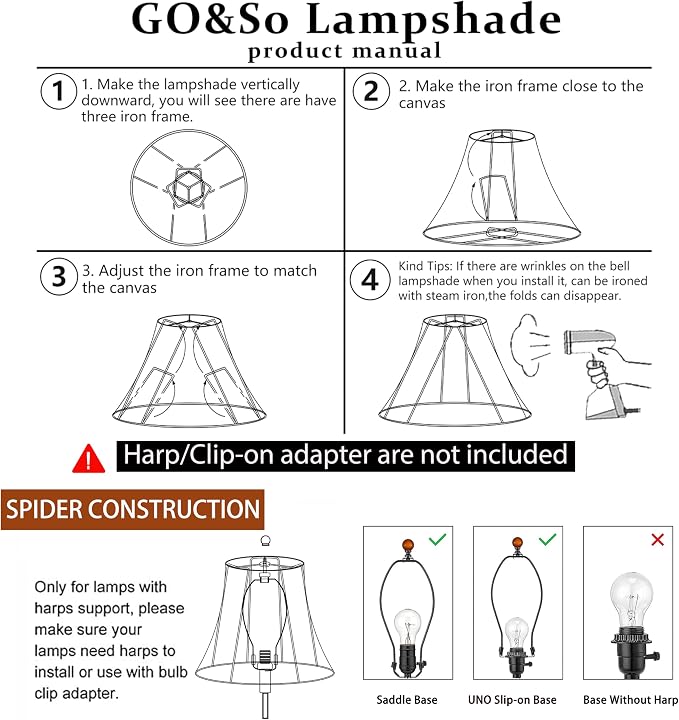 GO&SO Off White Bell Lamp Shade Medium, Scalloped Lampshade Braids - Image 9