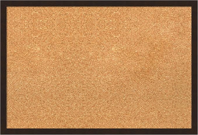 Amanti Art Natural Cork Board for Wall, 17x25 Vision Board with Brown Wood Frame, Medium Corkboard Office Decor for Home Organization, Rustic Farmhouse Corkboard Pinboard to display items for home-DeskLoop Office