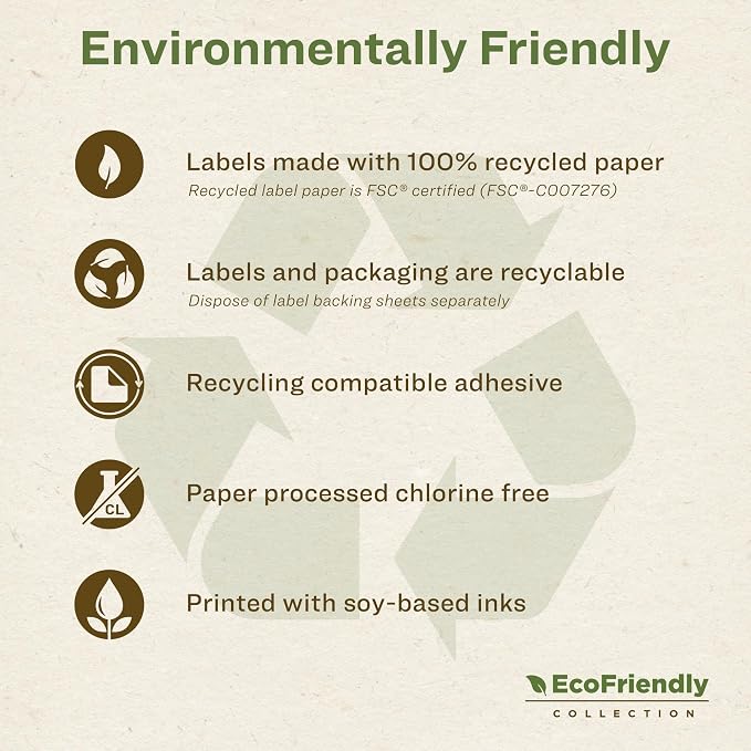 Avery EcoFriendly Recycled File Folder Labels, 2/3" x 3-7/16", Permanent Label - Image 4