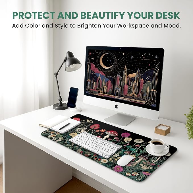Aesthetic Desk Mat, Cute Woodland Mushroom Desk Pad Protector - Image 6
