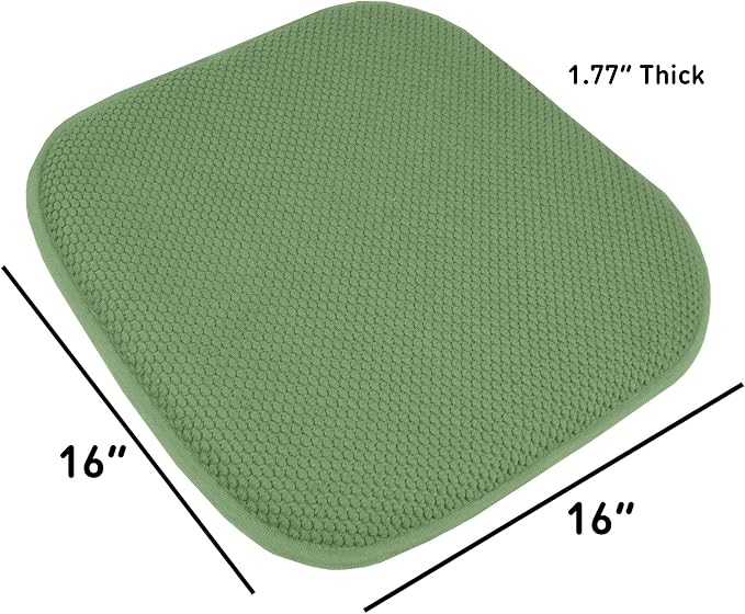 2 Pack Memory Foam Honeycomb Nonslip Back 16" x 16" Chair/Seat Cushion Pad - Image 4