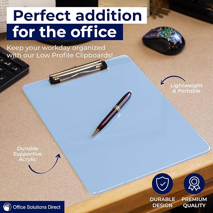 Light Blue Plastic Clipboard - Image 2
