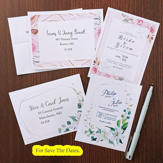 200 Pcs Bulk A2 Invitation Envelopes in White Peel & Press Self Seal 4 3/8 x 5 - Image 4