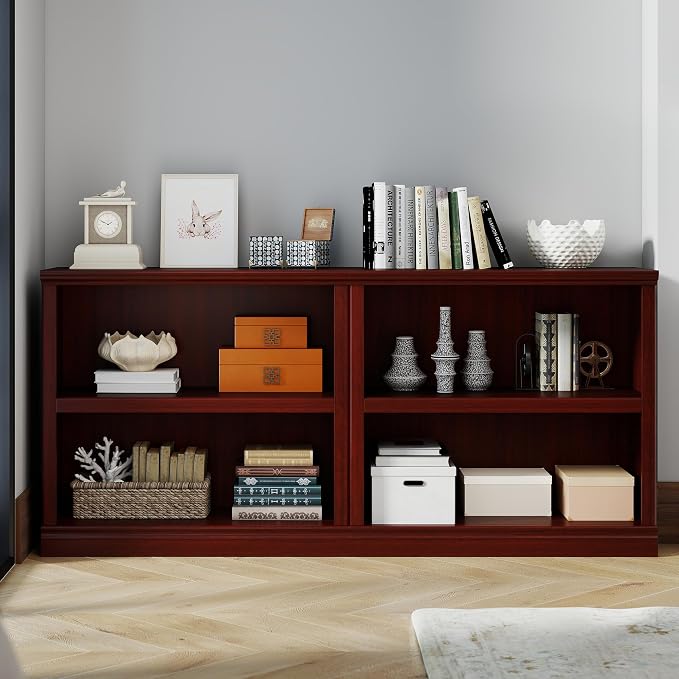 Bevfint 30" Bookcase, 2-Tier Display Shelves Open Storage Organizer, Book Case - Image 4
