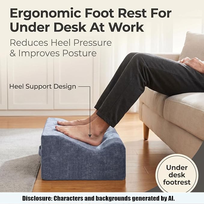 Foot Rest for Under Desk at Work, At Work Soft Ergonomic Footrest, Support Foot - Image 4