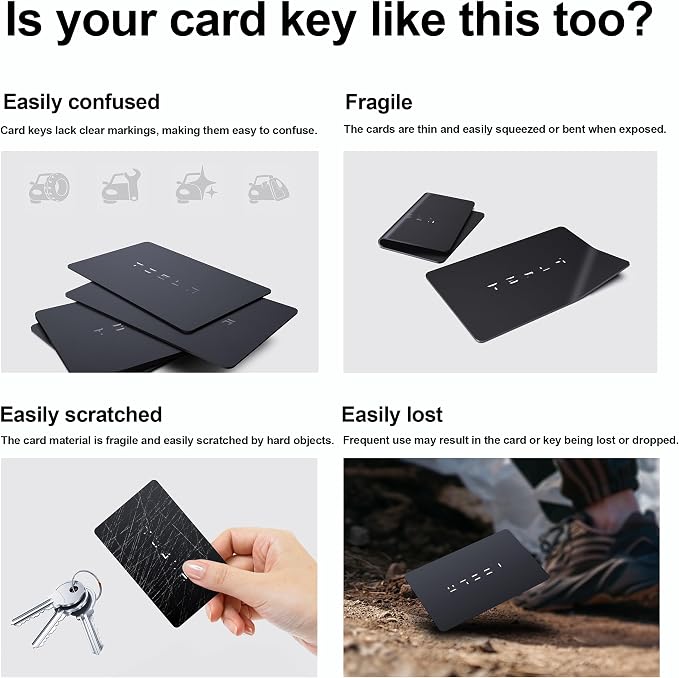 for Tesla Key Card Holder Bling Key Chain Card Key Holder - Image 2