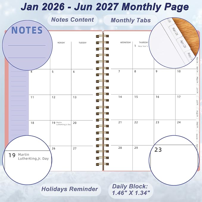 Day Planner 2026-2027, Weekly and Monthly Planner 2026, from Jan 2026-Jun 2027 - Image 2