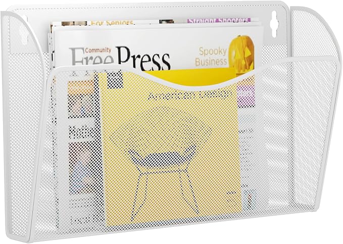 GDINDINFAN Single Pocket Wall File Holder, Mesh Hanging File Folder Paper by GDINDINFAN