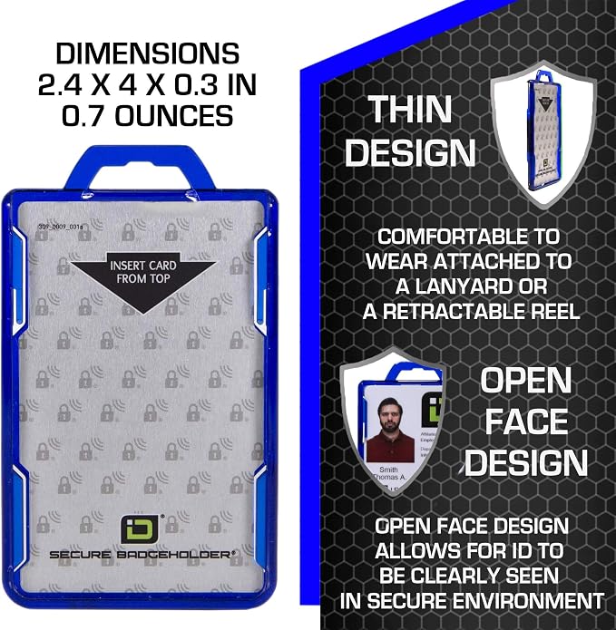 ID Stronghold - RFID Blocking Secure Badge Holder - Duolite 2 Card ID Holder - - Image 2