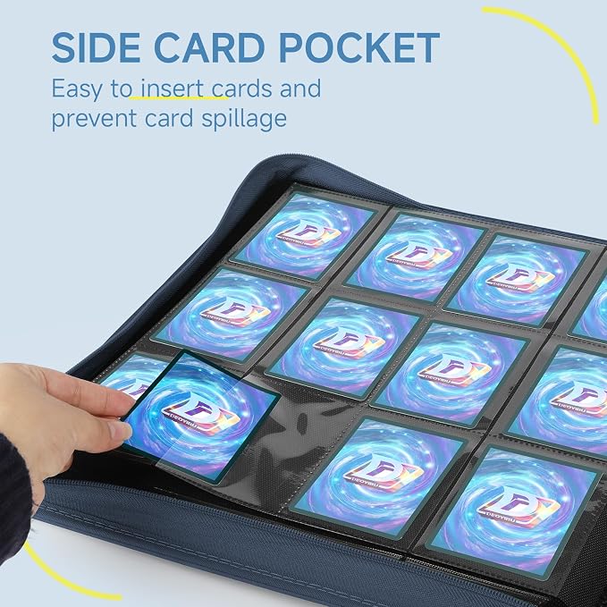 Trading Card Binder with Zip, 12 Pockets Card Binder, 720 Double Sided Pocket - Image 5