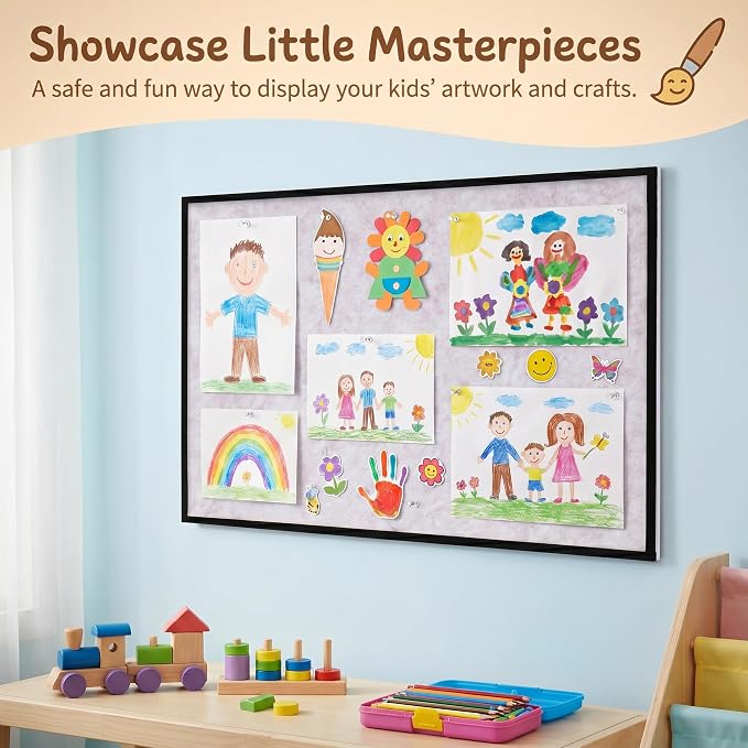 Felt Bulletin Board 23.6 x 15.7 Inch – Black Frame, Corkboard Alternative - Image 5