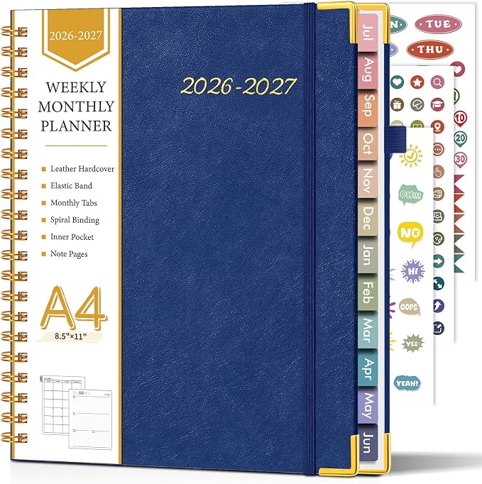 Academic Planner 2026-2027, Hardcover Leather Weekly and Monthly Calendar by Unknown