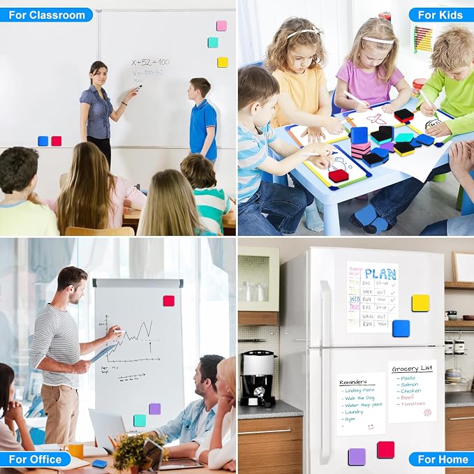 Cube Dry Erase Erasers, 200 Packs Mini Magnetic Whiteboard Dry Erasers in 6 - Image 7