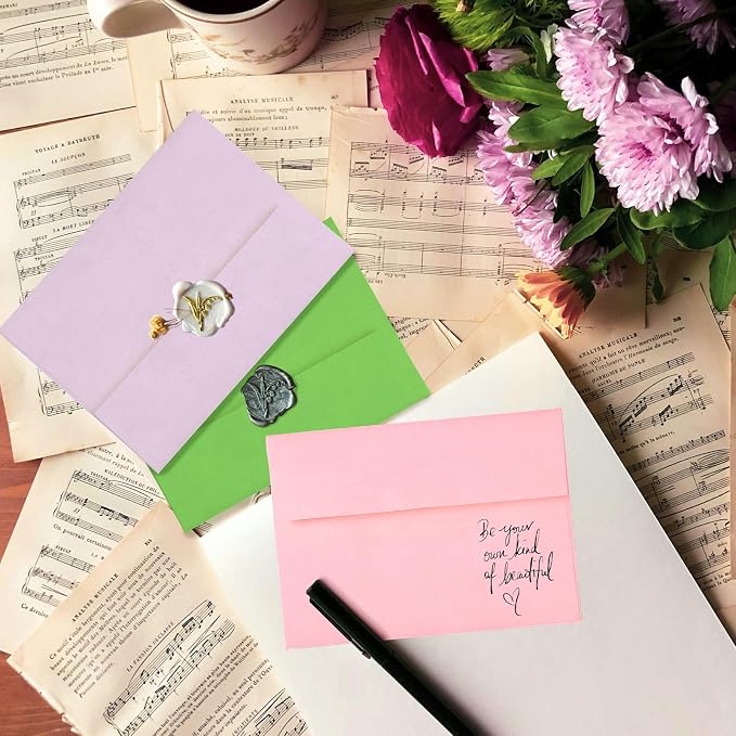 Colored Envelopes Self Seal A7 50 Pack, 10 Colors, Goefun 5.25 x 7.25 Printable - Image 6