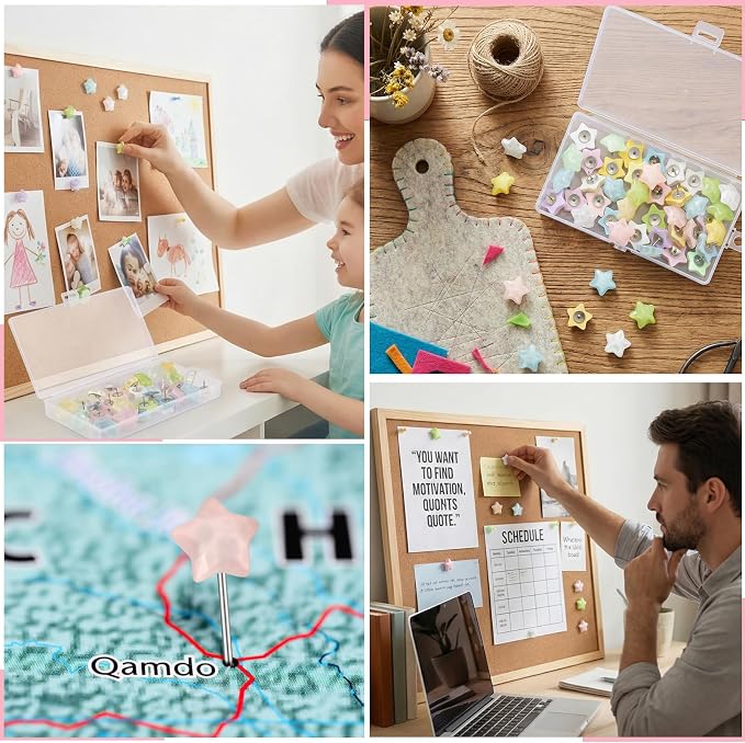 40 PCS Star-Shaped Decorative Thumb Tacks Cute Push Pins - Image 7