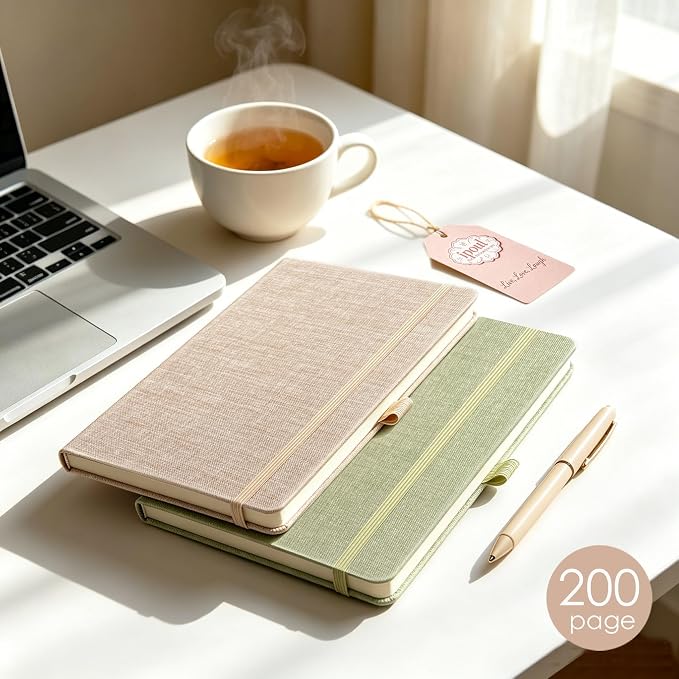 ipoul A5 Notebook, Linen Journal, Lined Page, Journal - Image 7