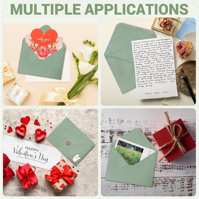50 Packs Sage Green A7 Envelopes - Image 4