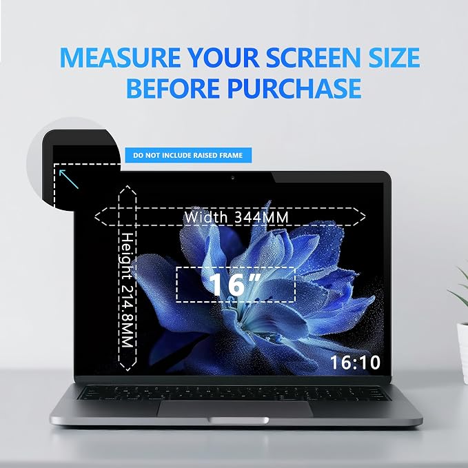 4-Way Laptop Privacy Screen Shield 16 Inch 16:10 Aspect, Removable 360° Privacy - Image 2