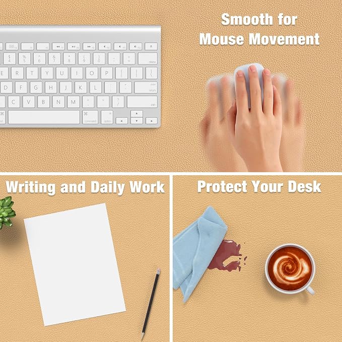 Hsurbtra Desk Pad, XL Extended Mouse Pad, Waterproof Desktop Blotter Protector - Image 4