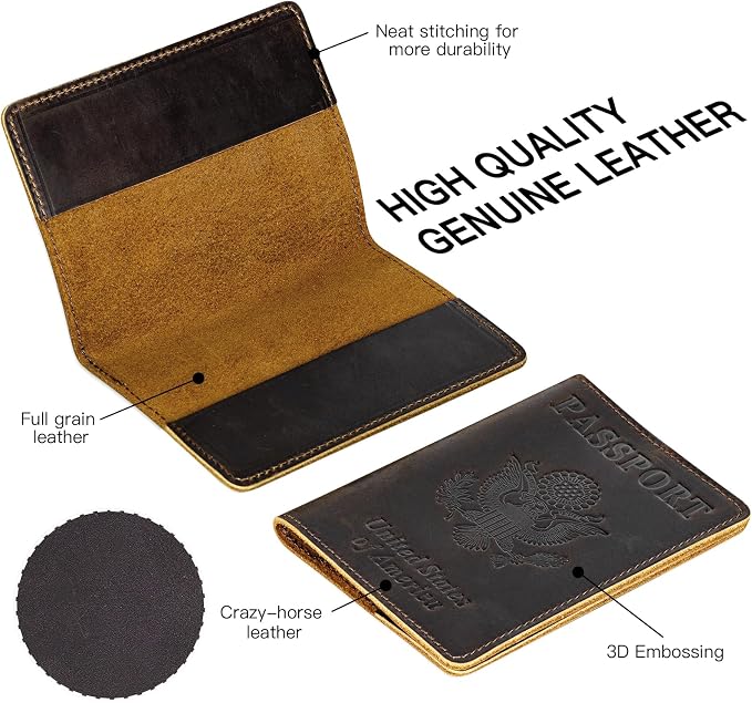 BIAOTIE Premium Leather Passport Holder Covers, Rfid Travel Wallet Passport - Image 2