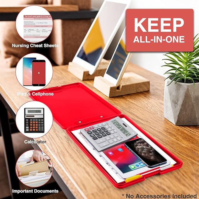 Sooez Clipboard with Storage, Plastic Storage Clipboards with Low Profile Clip - Image 5