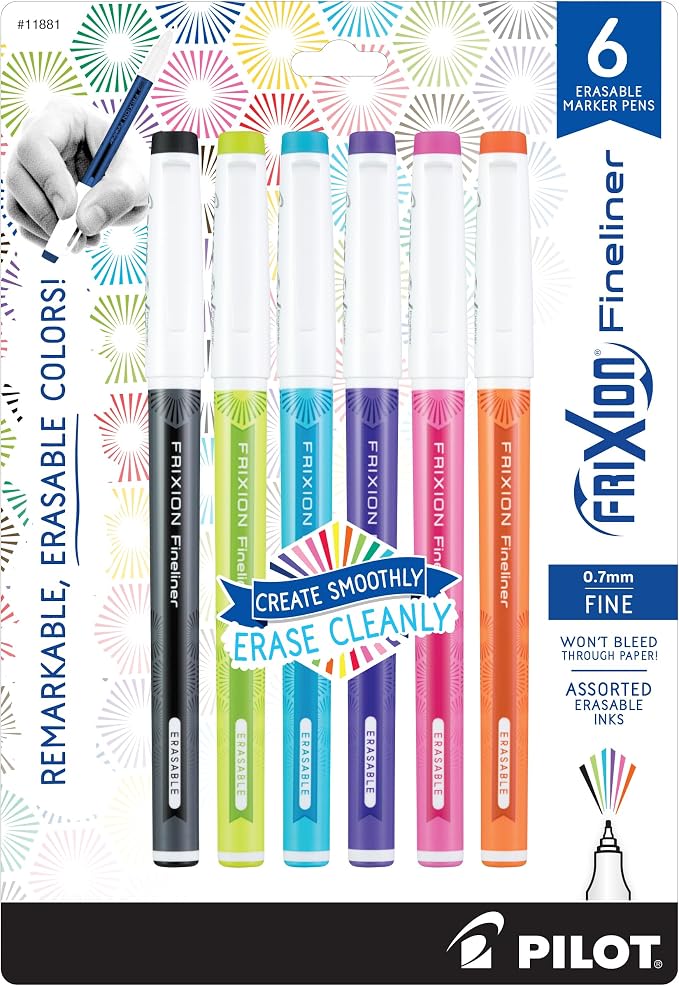 PILOT FriXion Fineliner Erasable Marker Pens, Fine Point by PilotCorporationofAmerica