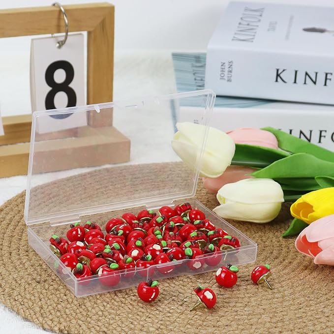 50 Pack Bite Apples Decorative Push Pins, Thumb Tacks - Image 6
