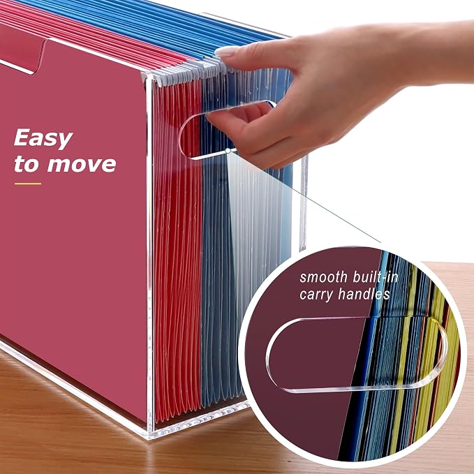 DINGHUO Legal Size File Organizer, Acrylic Protable Hanging File Organizer - Image 3