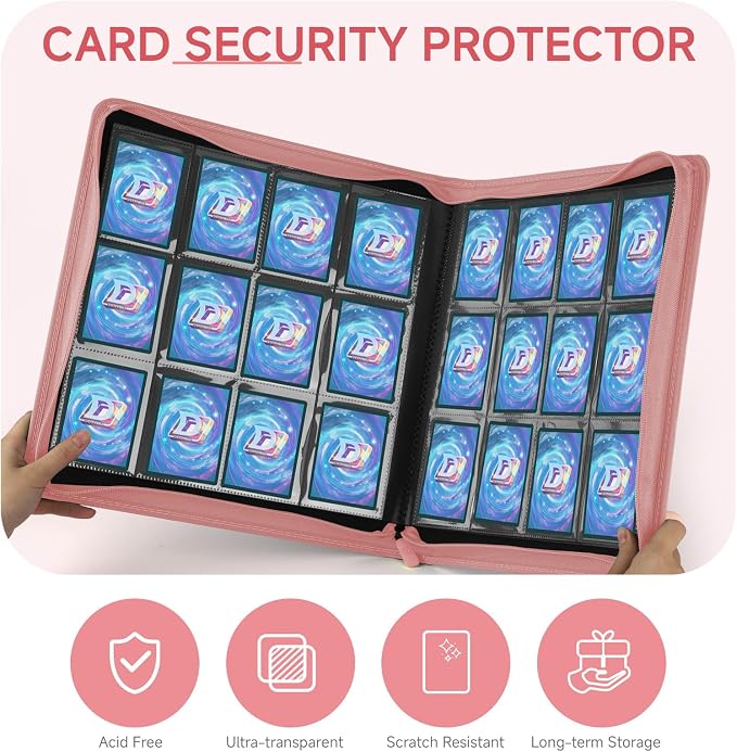 Trading Card Binder with Zip, 12 Pockets Card Binder, 720 Double Sided Pocket - Image 6