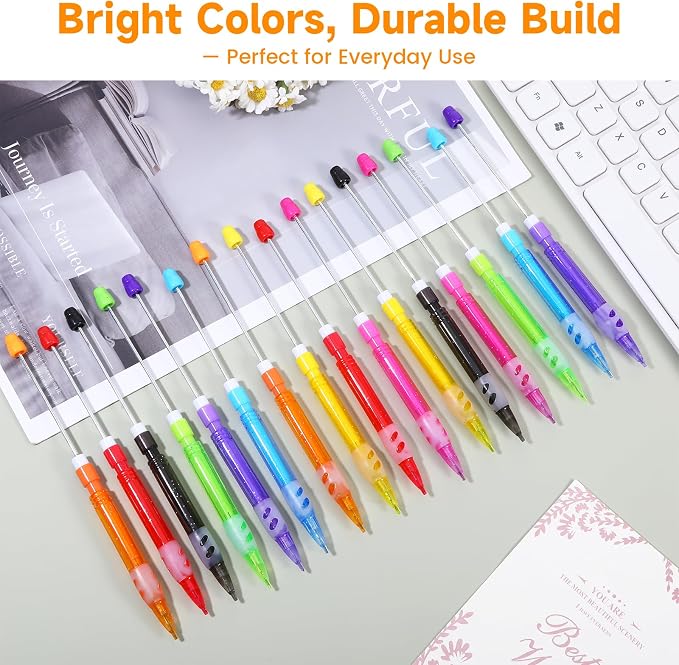 16Pcs Beadable Mechanical Pencils Bulk, Include 16 Beaded Mini Mechanical Pencil - Image 6
