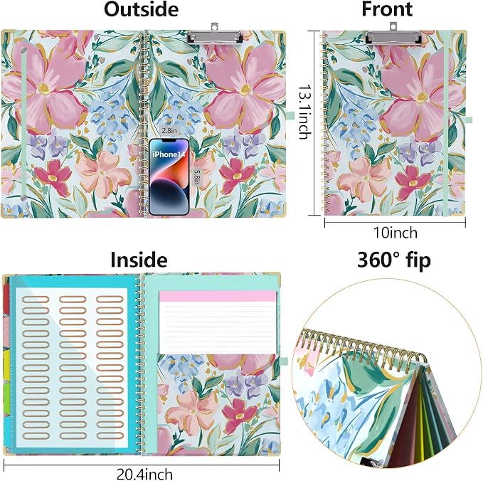 Clipboard Folio with Storage 8.5 X 11 Padfolio Notebook, Clipboards with - Image 2