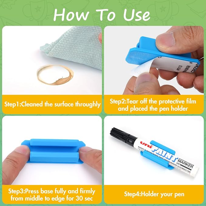 10 PCS Pen Holder for Desk, Adhesive Pen Holder for Classroom Clipboard - Image 7