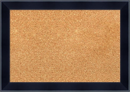 Amanti Art Natural Cork Board for Wall, 14x20 Vision Board with Black Wood Frame, Small Corkboard Office Decor for Home Organization, Modern Corkboard Pinboard to Display Items for Home Organization-DeskLoop Office