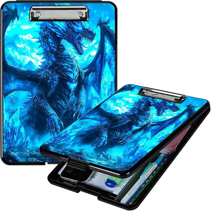 Blue Snow Dragon A4 Clipboard by Unknown